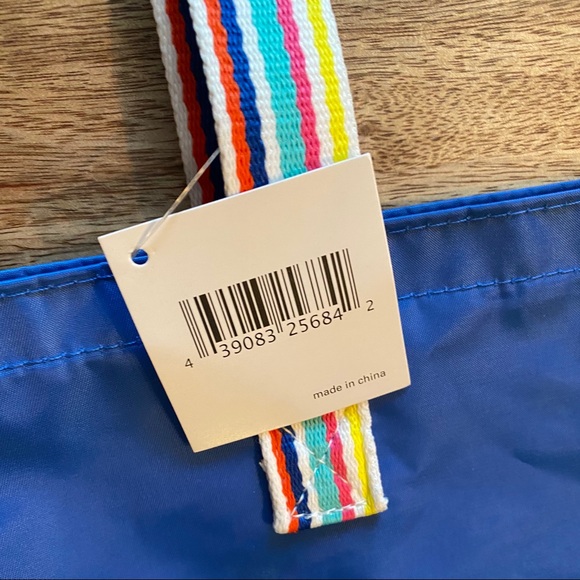 Blue Tote with Rainbow Straps - Picture 6 of 8